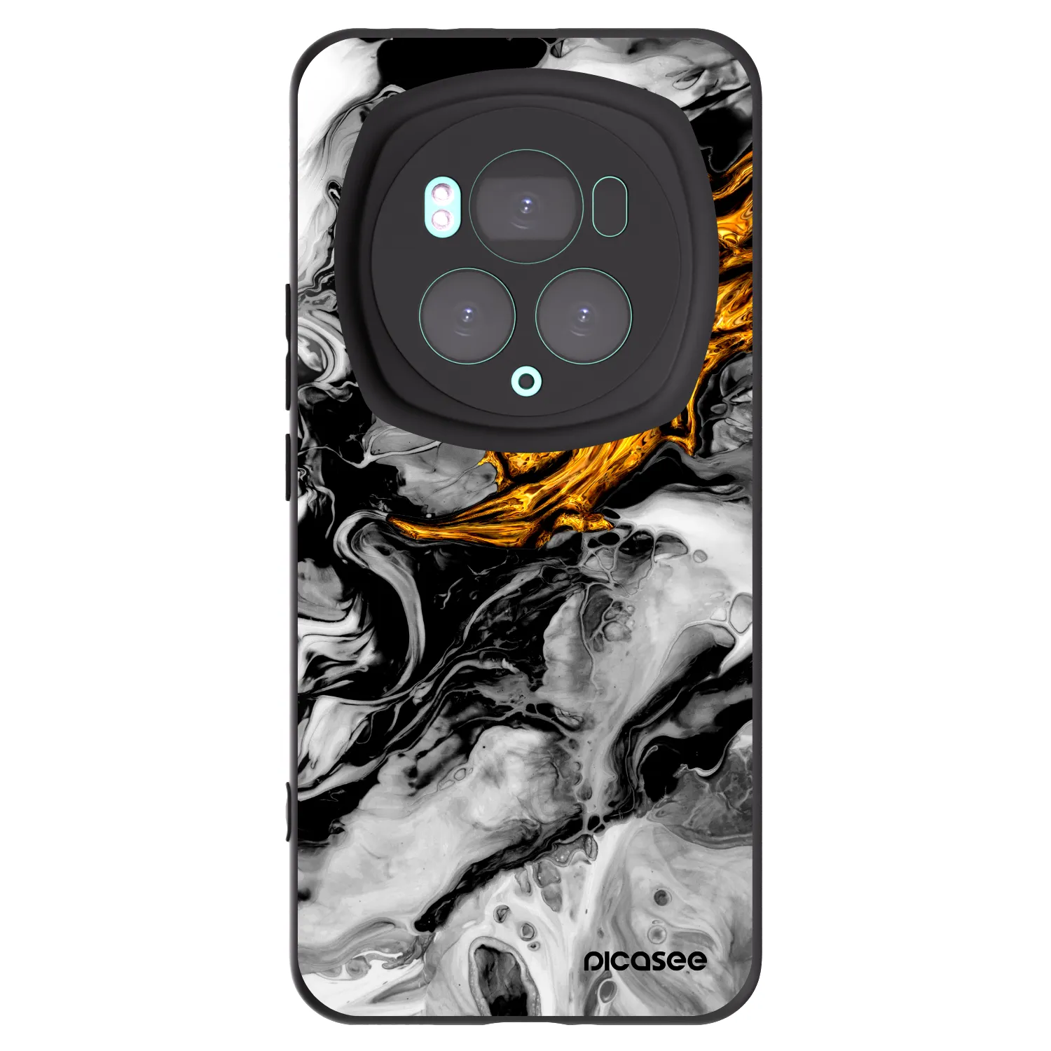 Picasee silikónový čierny obal pre Honor Magic6 Pro - Black Gold 2