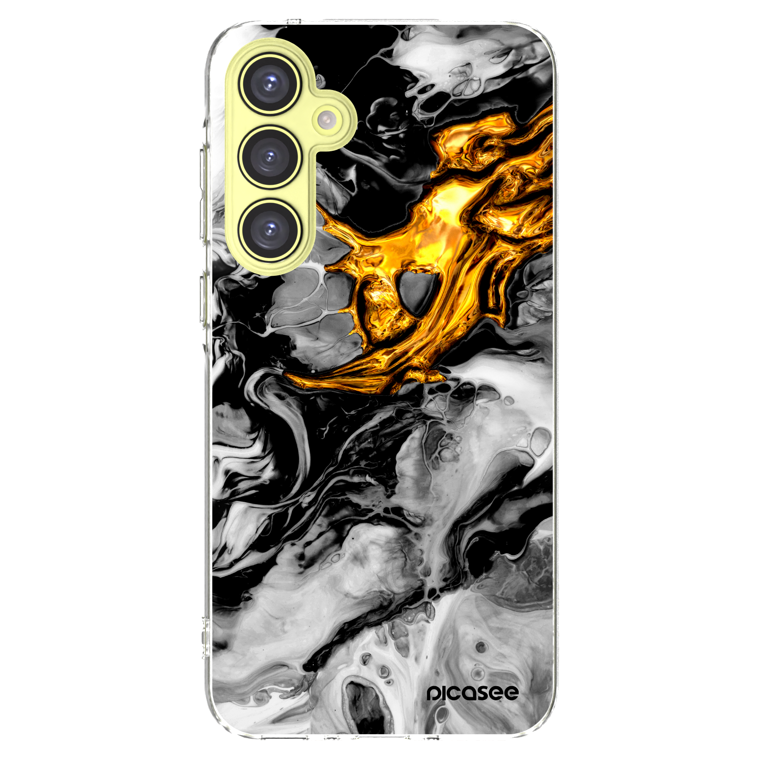 Picasee silikónový prehľadný obal pre Samsung Galaxy A35 5G A356B - Black Gold 2