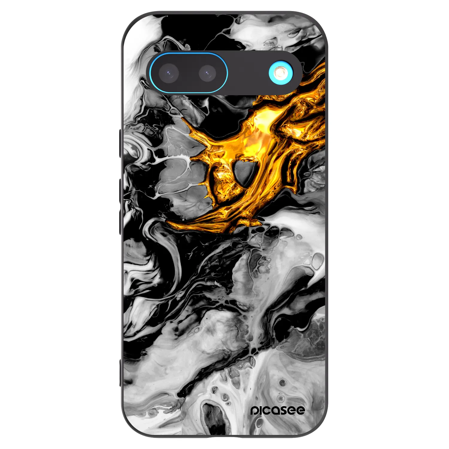 Silikónový čierny obal pre Google Pixel 8 - Black Gold 2