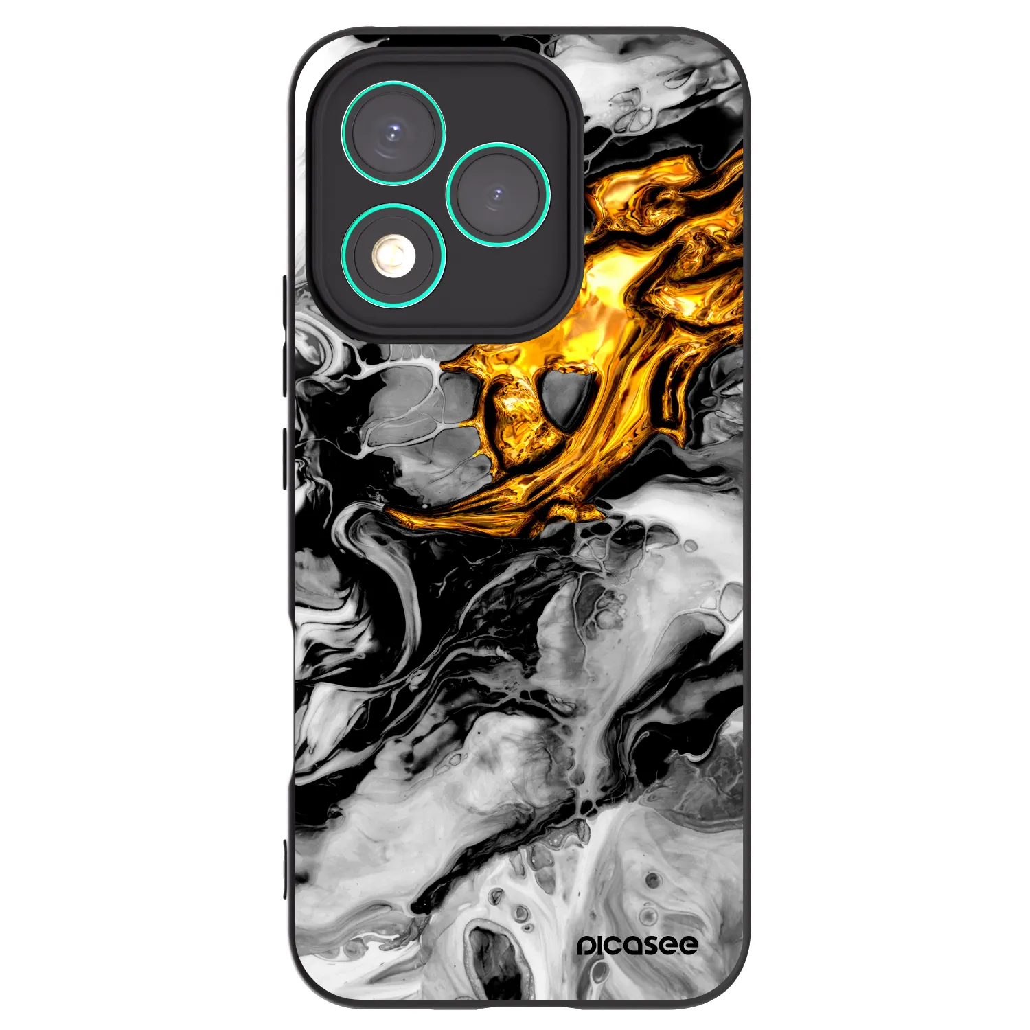Picasee silikónový čierny obal pre Honor 400 Lite 5G - Black Gold 2