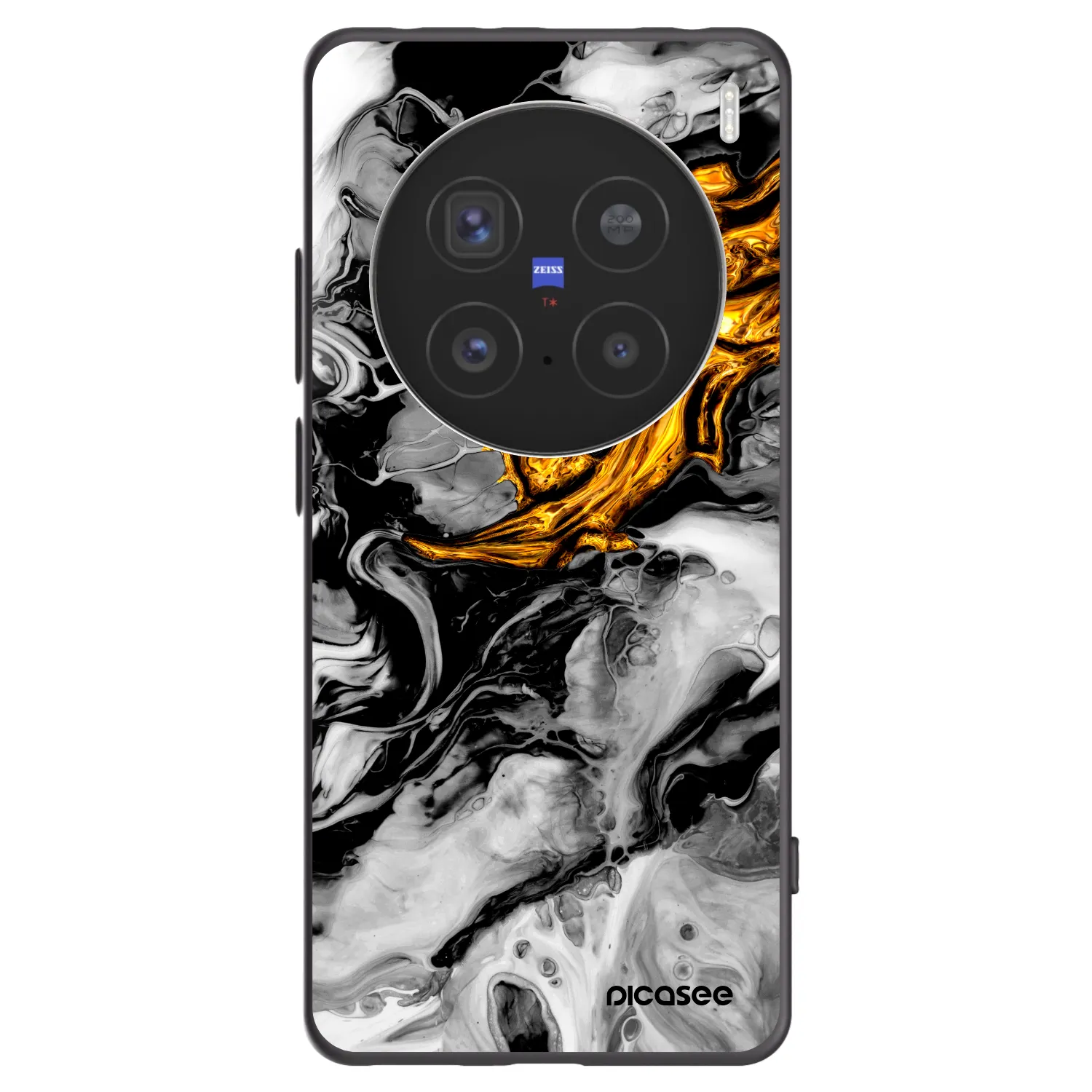 Picasee silikónový čierny obal pre Vivo X200 Pro - Black Gold 2