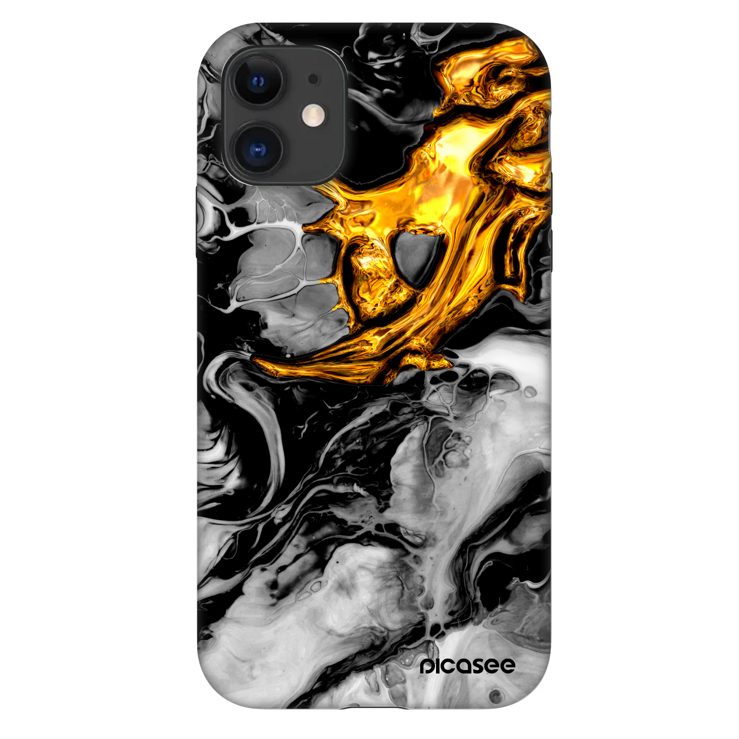 Picasee Fashion Case pre Apple iPhone 11 - Black Gold 2