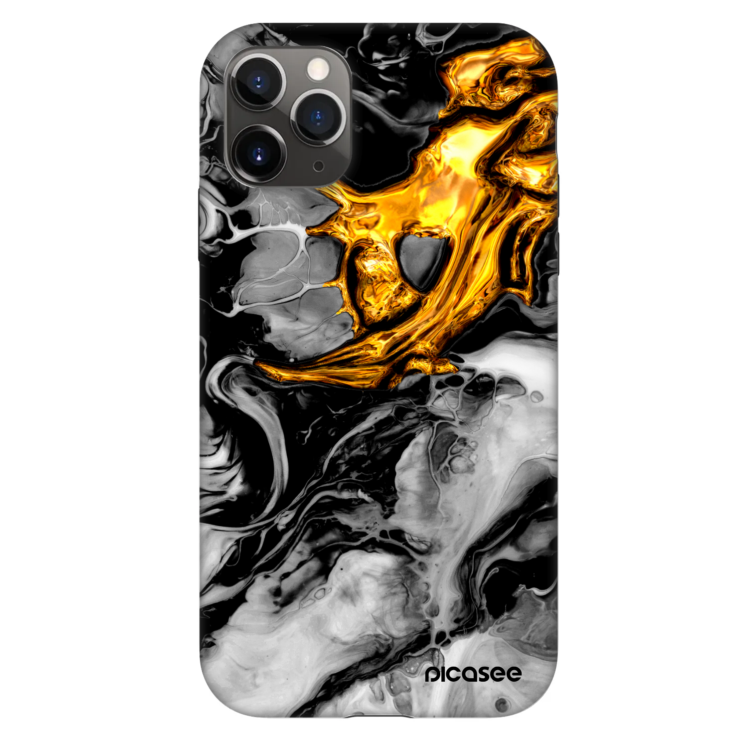 Picasee Fashion Case pre Apple iPhone 11 Pro - Black Gold 2