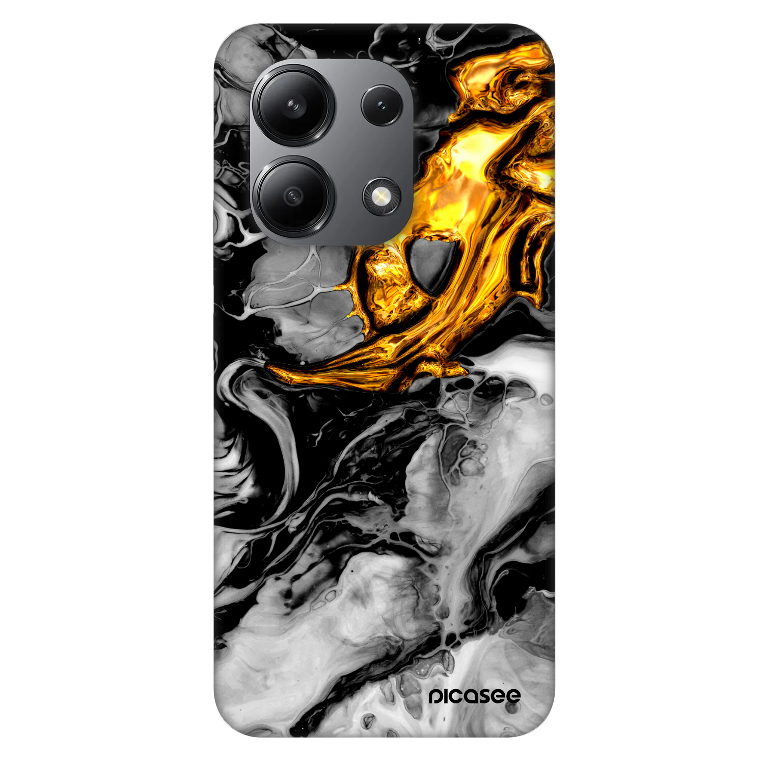 Picasee Fashion Case pre Xiaomi Redmi Note 13 4G - Black Gold 2