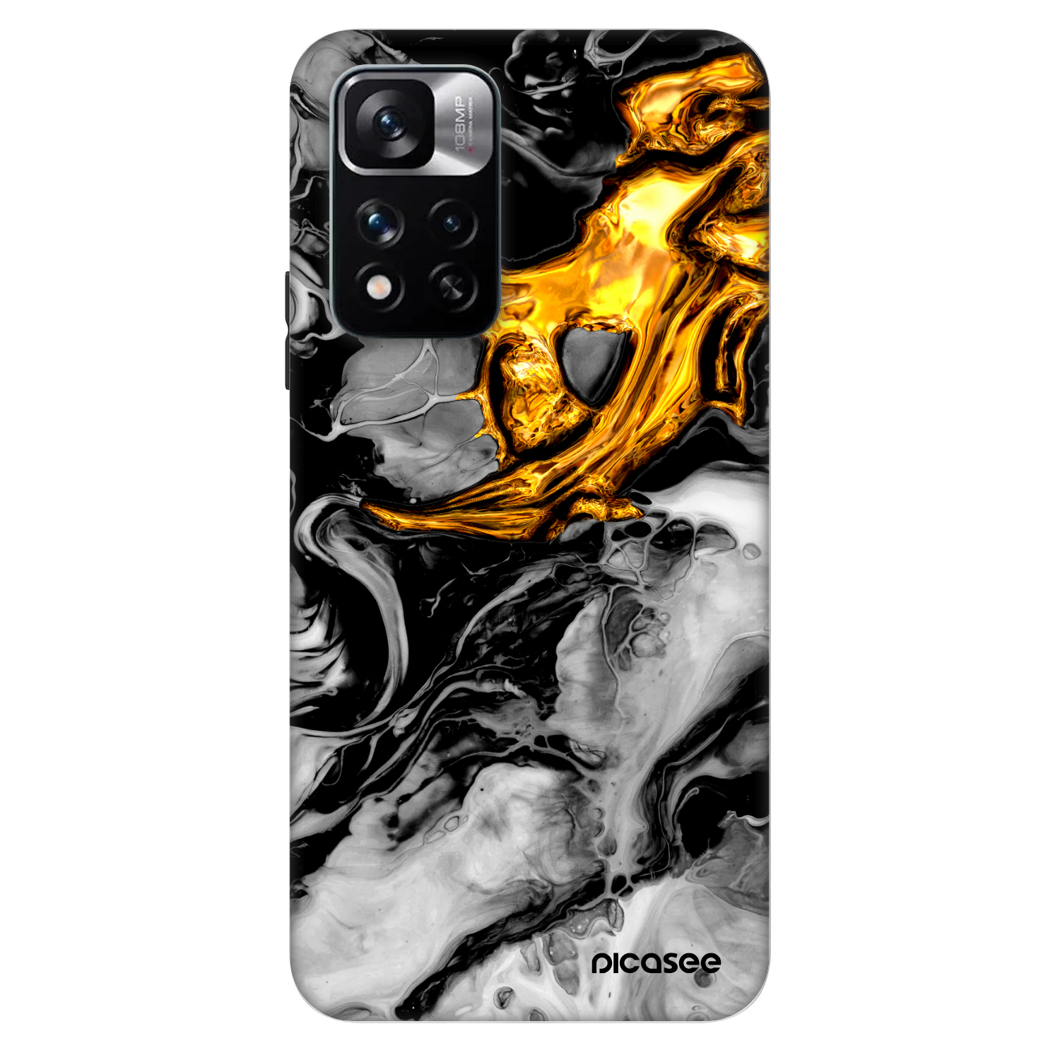 Picasee Fashion Case pre Xiaomi Redmi Note 11 Pro - Black Gold 2