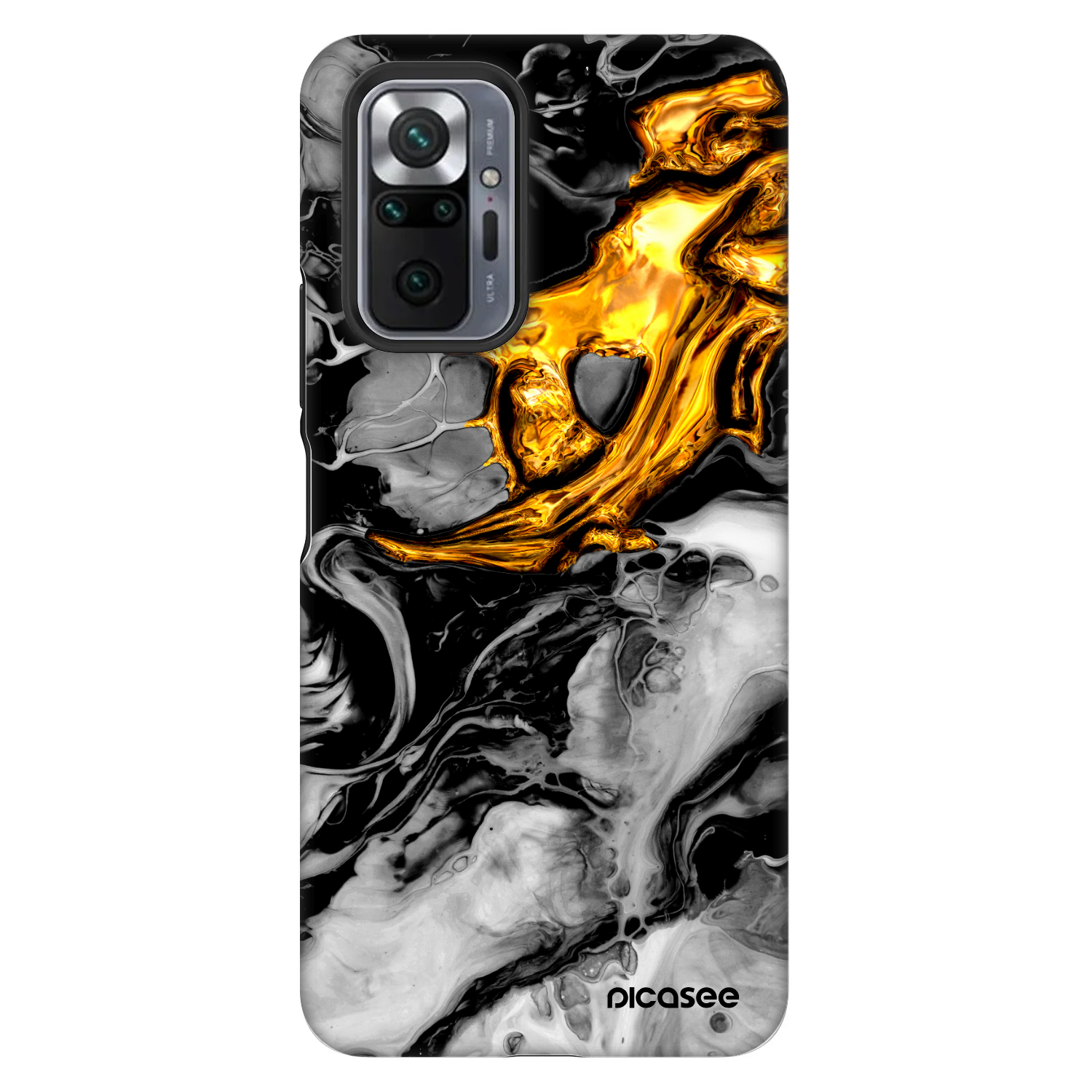 Picasee Fashion Case pre Xiaomi Redmi Note 10 Pro - Black Gold 2
