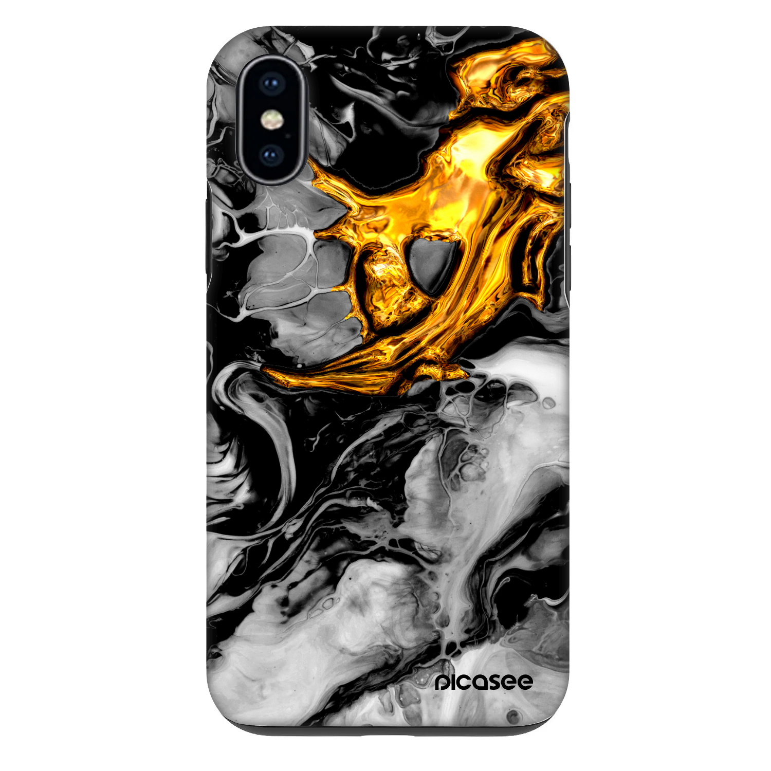 Picasee Fashion Case pre Apple iPhone X/XS - Black Gold 2