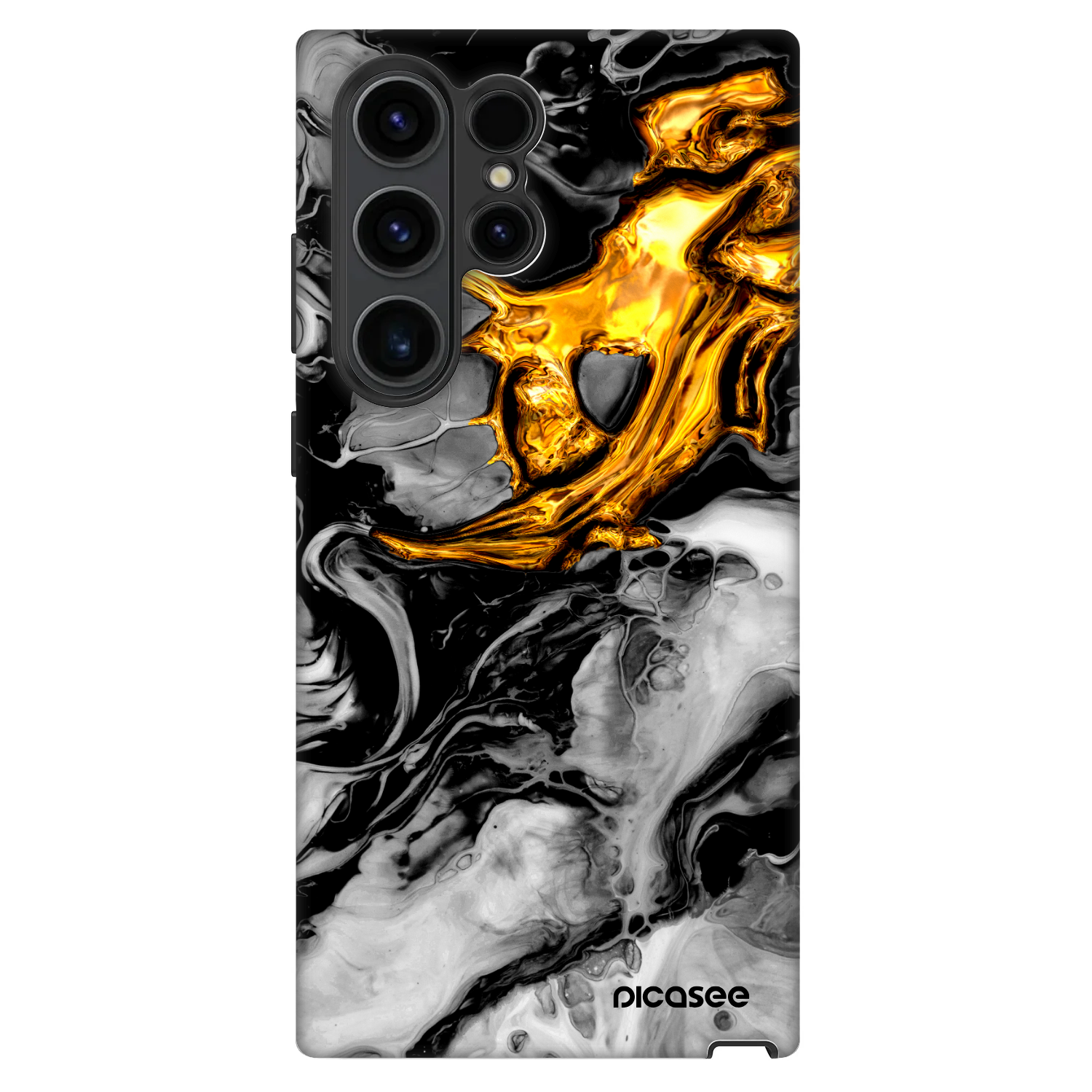 Picasee Fashion Case pre Samsung Galaxy S23 Ultra 5G - Black Gold 2