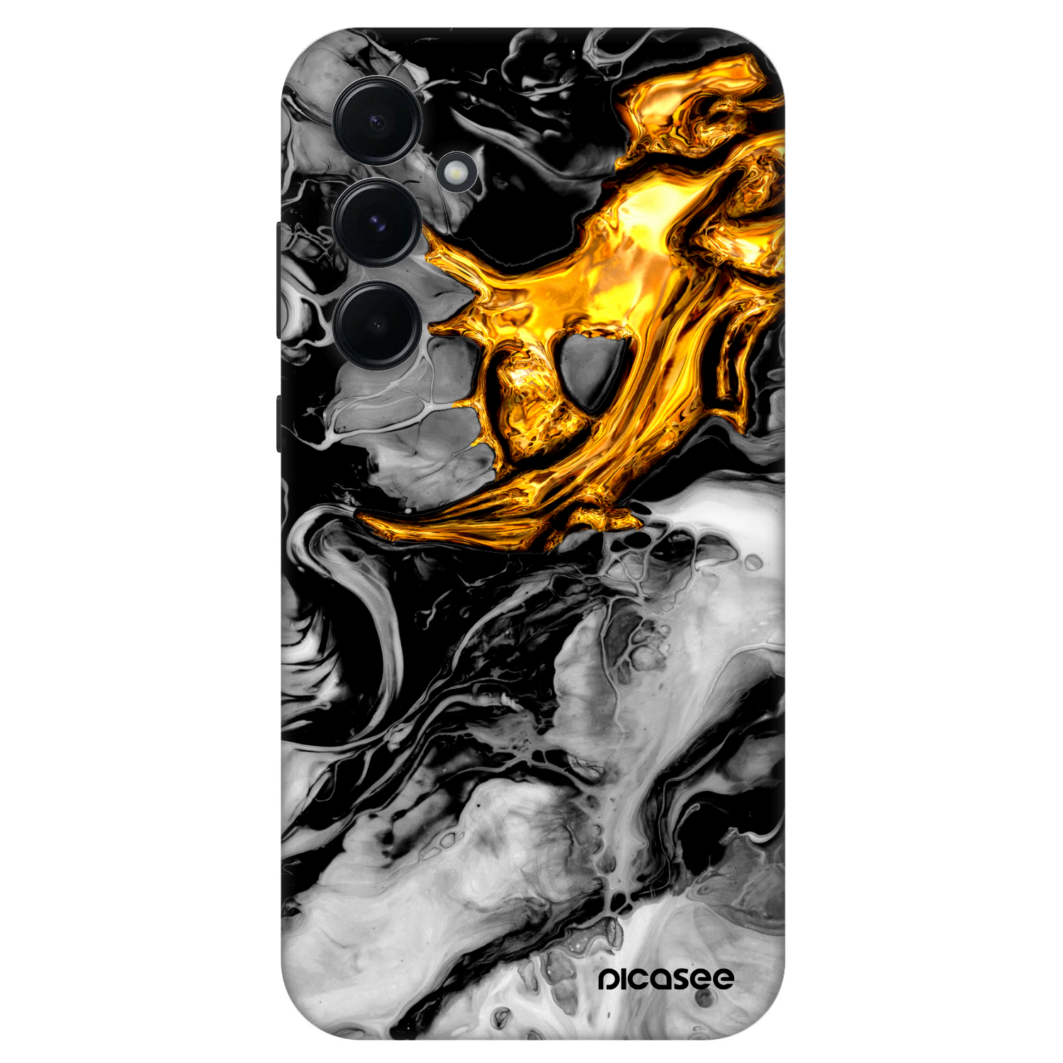 Picasee Fashion Case pre Samsung Galaxy A55 5G A556B - Black Gold 2