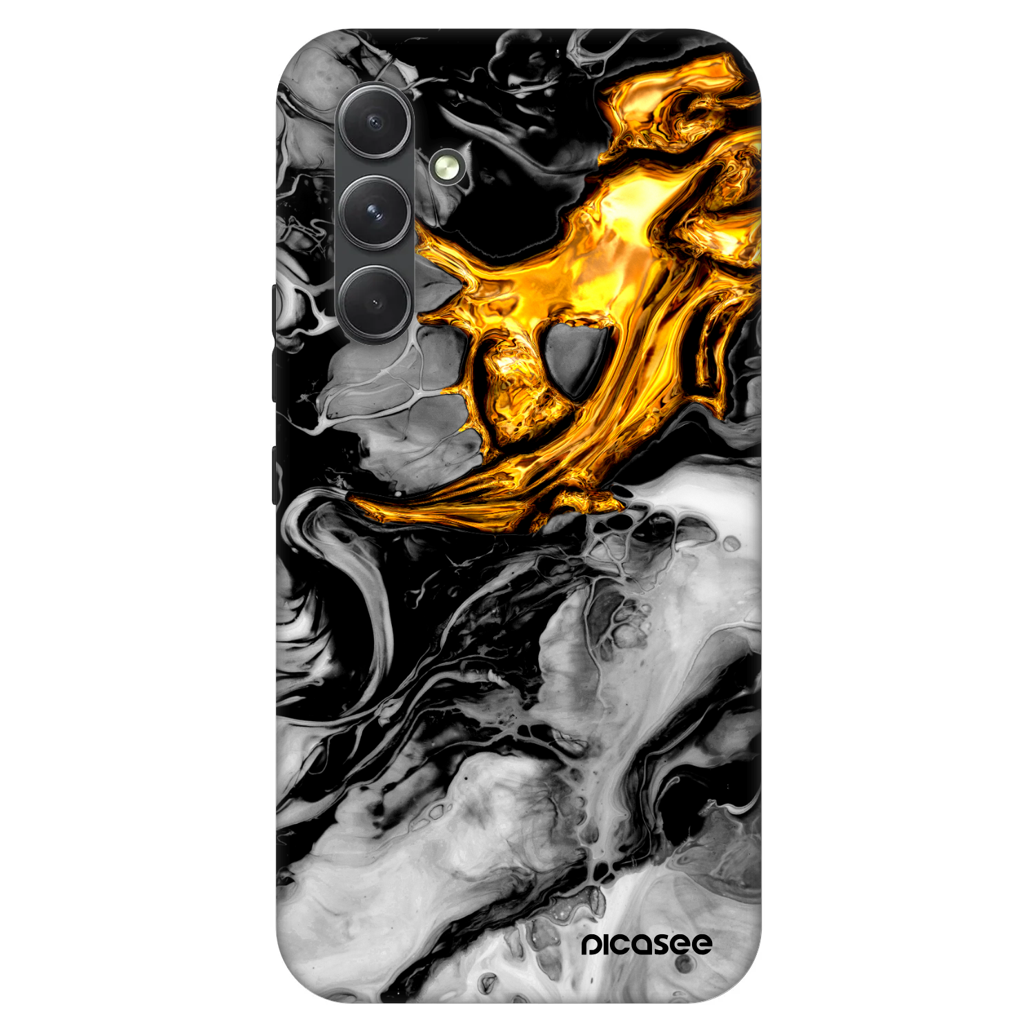 Picasee Fashion Case pre Samsung Galaxy A54 5G A546B - Black Gold 2