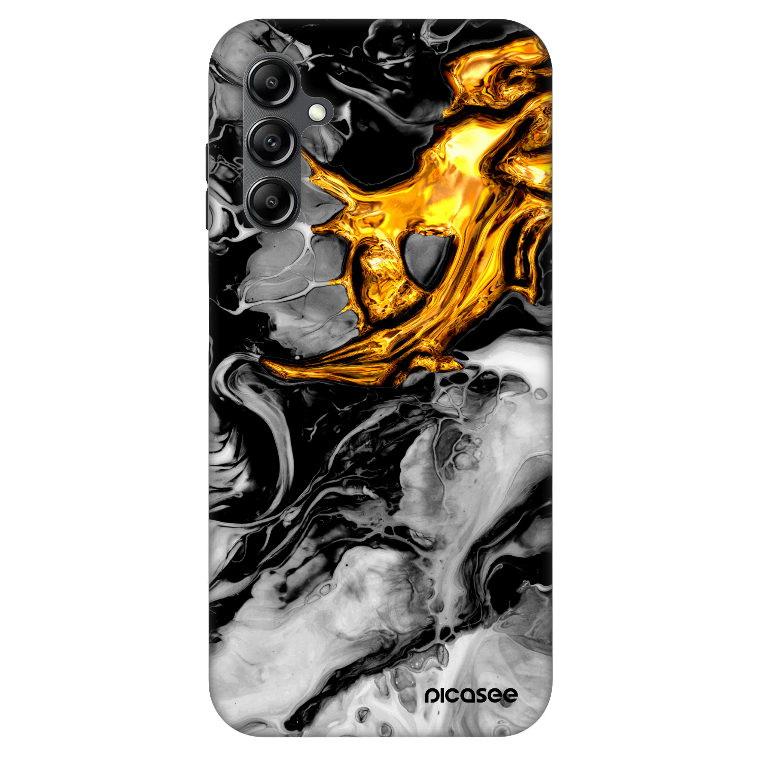 Picasee Fashion Case pre Samsung Galaxy A14 5G A146P - Black Gold 2