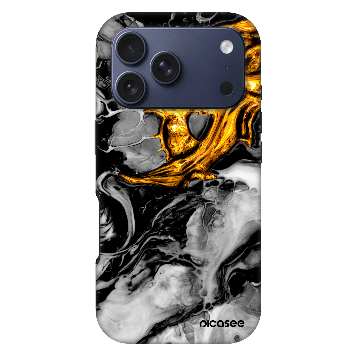 Picasee Fashion Case MagSafe pre Apple iPhone 17 Pro - Black Gold 2