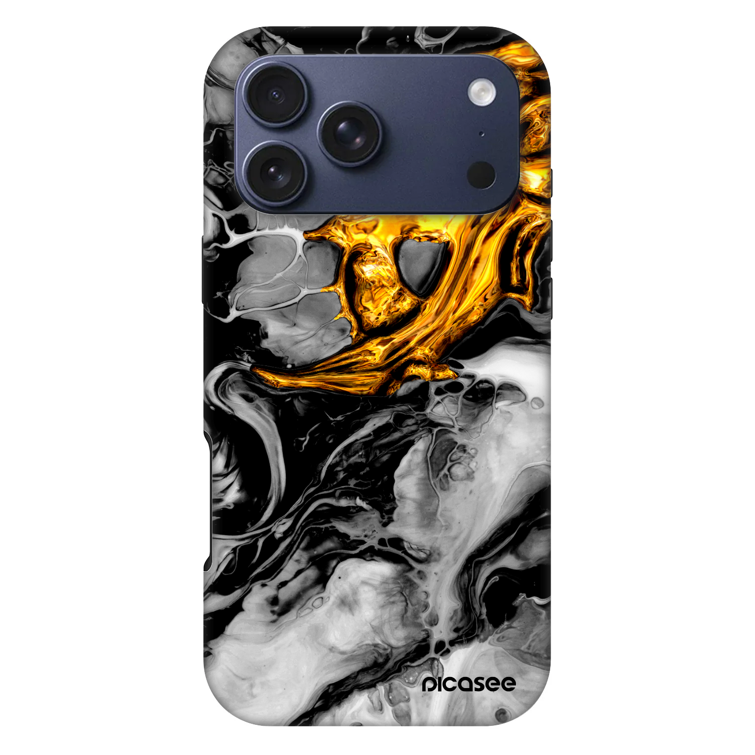 Picasee Fashion Case MagSafe pre Apple iPhone 17 Pro Max - Black Gold 2