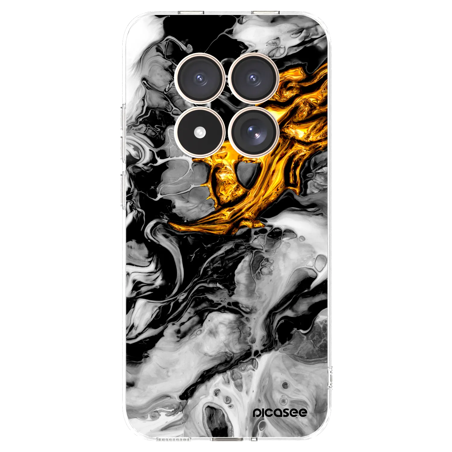 Picasee silikónový prehľadný obal pre Xiaomi Redmi Note 15 Pro 4G - Black Gold 2