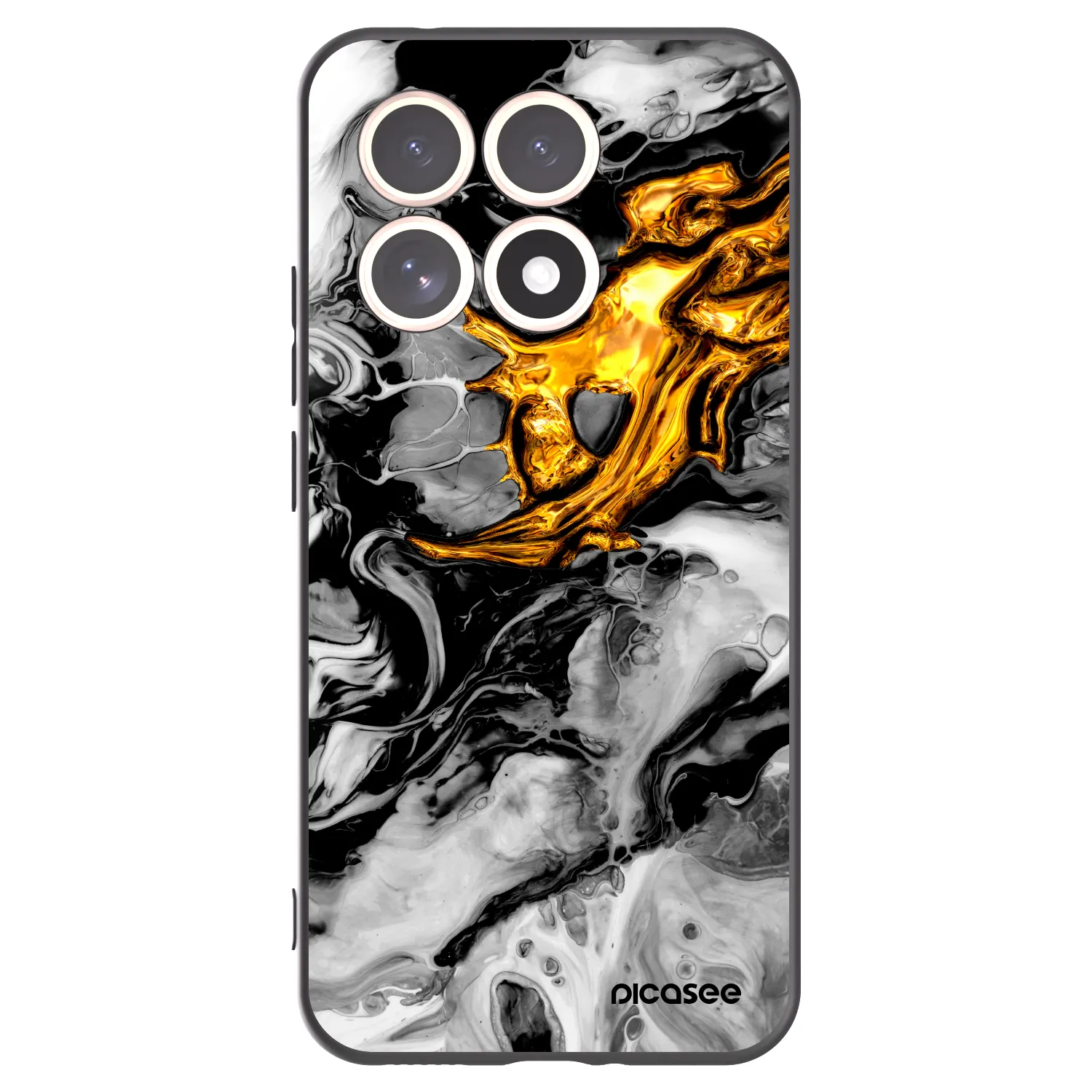 Silikónový čierny obal pre Xiaomi 15T - Black Gold 2
