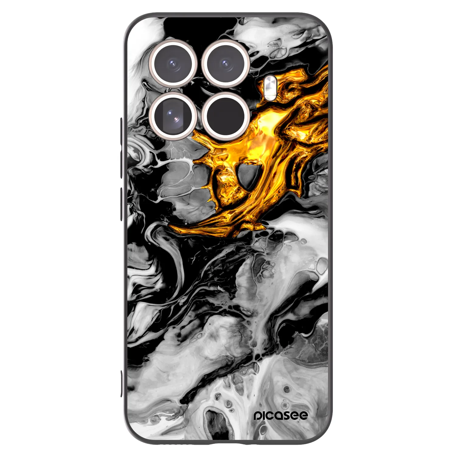 Picasee silikónový čierny obal pre Xiaomi 15T Pro - Black Gold 2