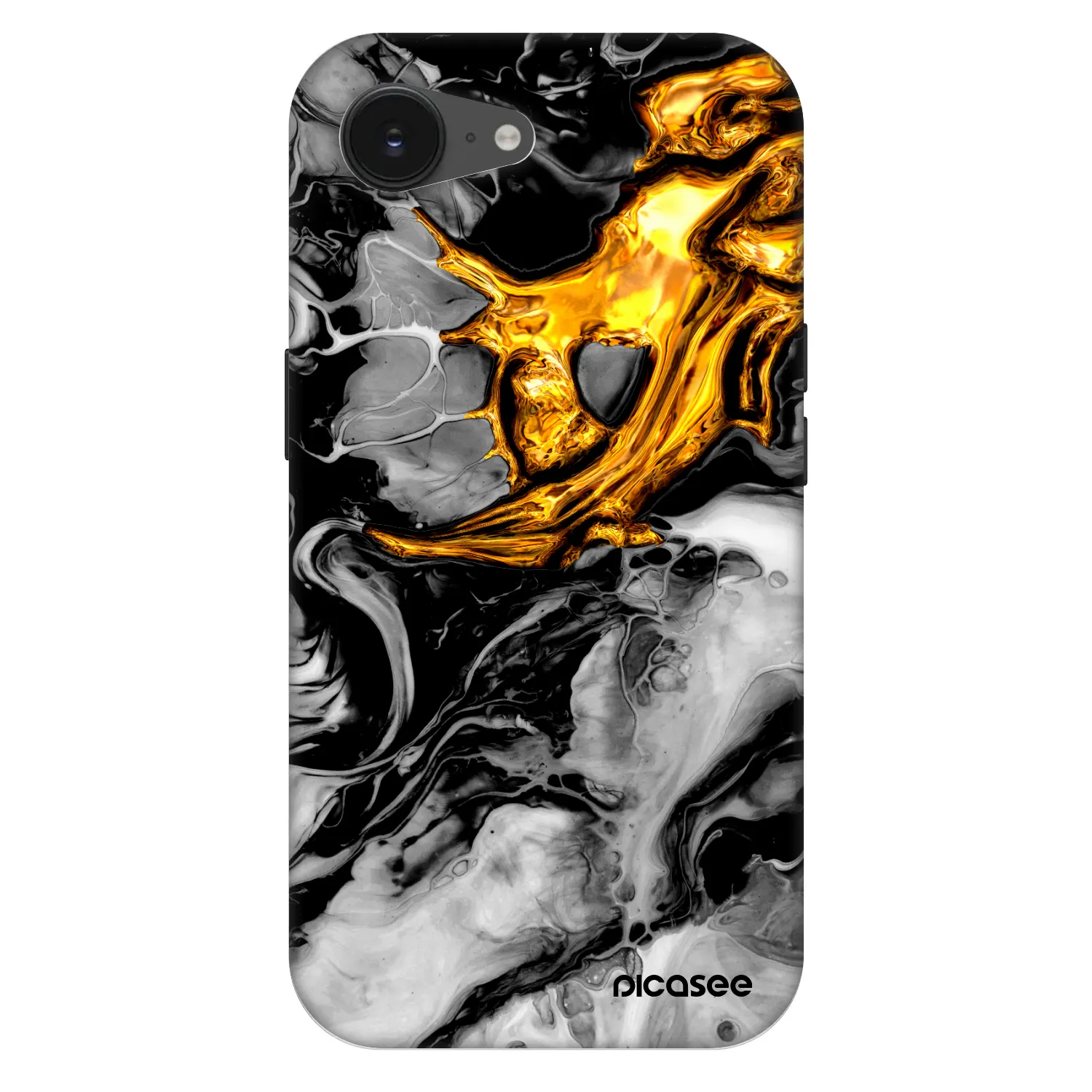Picasee Fashion Case MagSafe pre Apple iPhone 17e - Black Gold 2