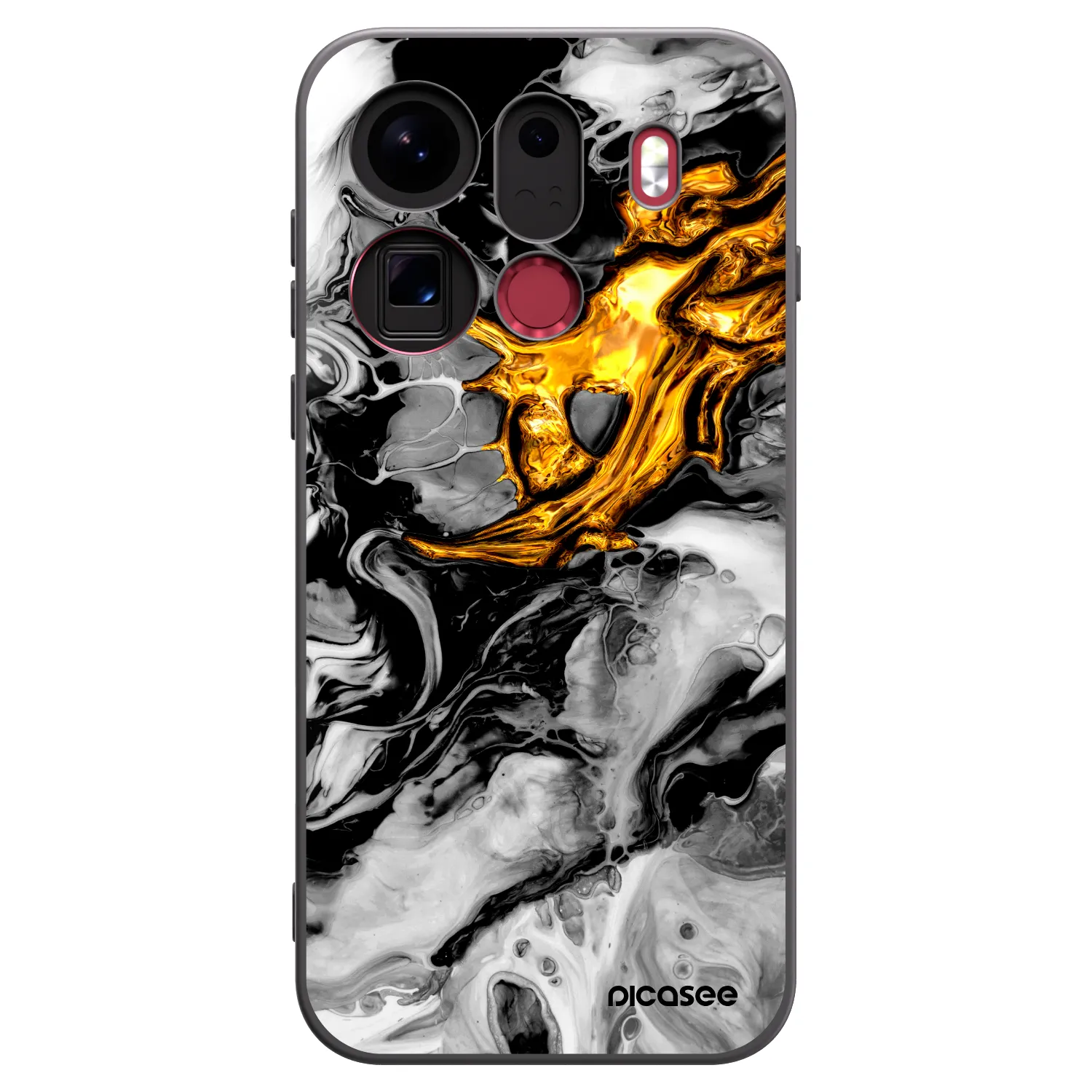 Picasee silikónový čierny obal pre OPPO Find X9 Pro - Black Gold 2