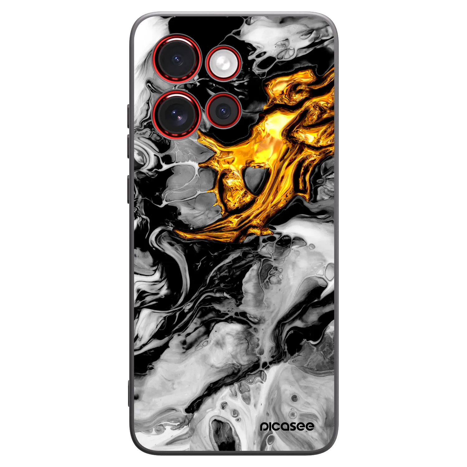 Picasee silikónový čierny obal pre Motorola Edge 60 Neo 5G - Black Gold 2