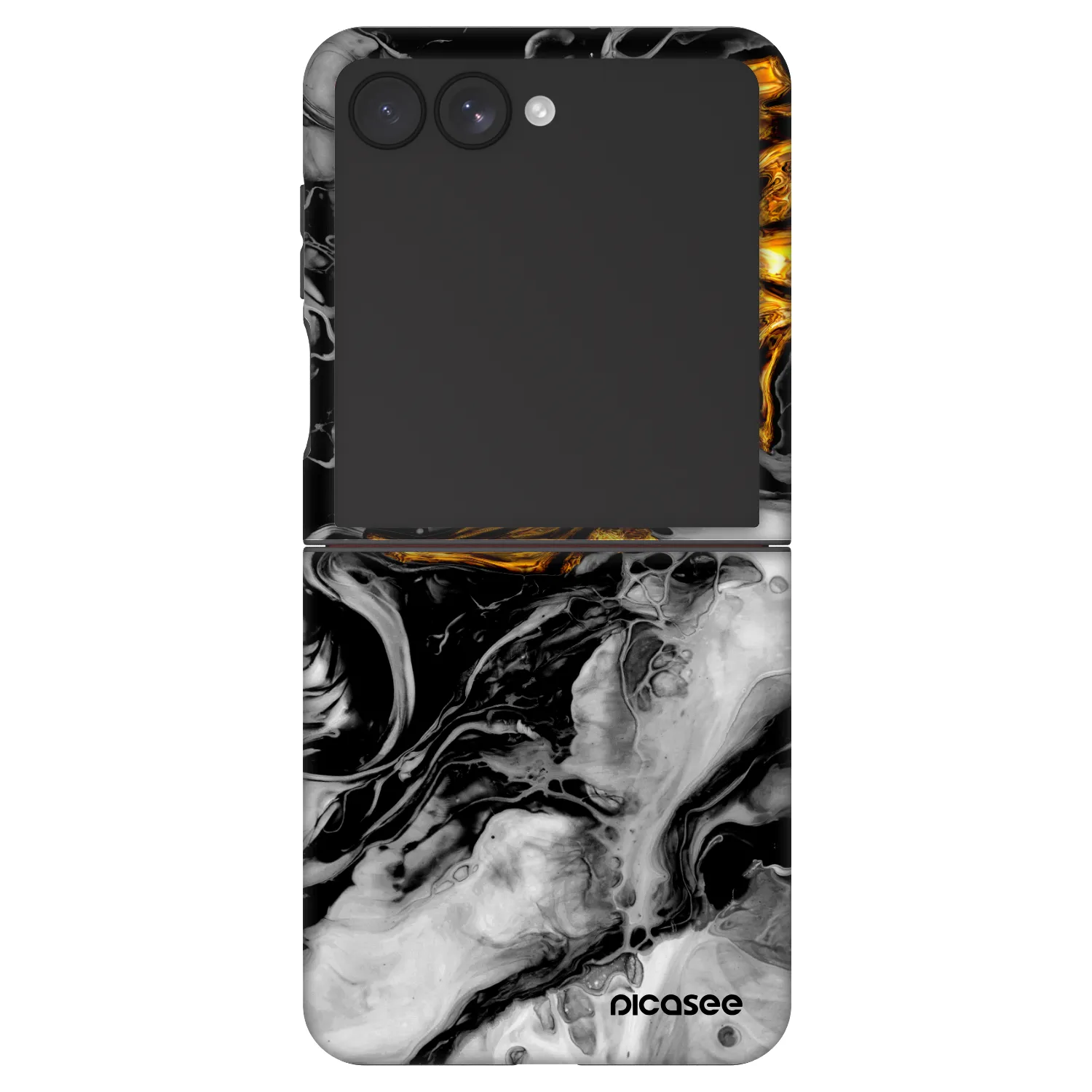 Picasee Fashion Case pre Samsung Galaxy Z Flip7 5G - Black Gold 2