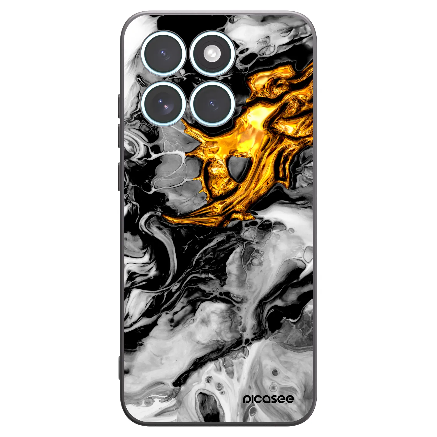 Picasee silikónový čierny obal pre Motorola Edge 70 Fusion - Black Gold 2