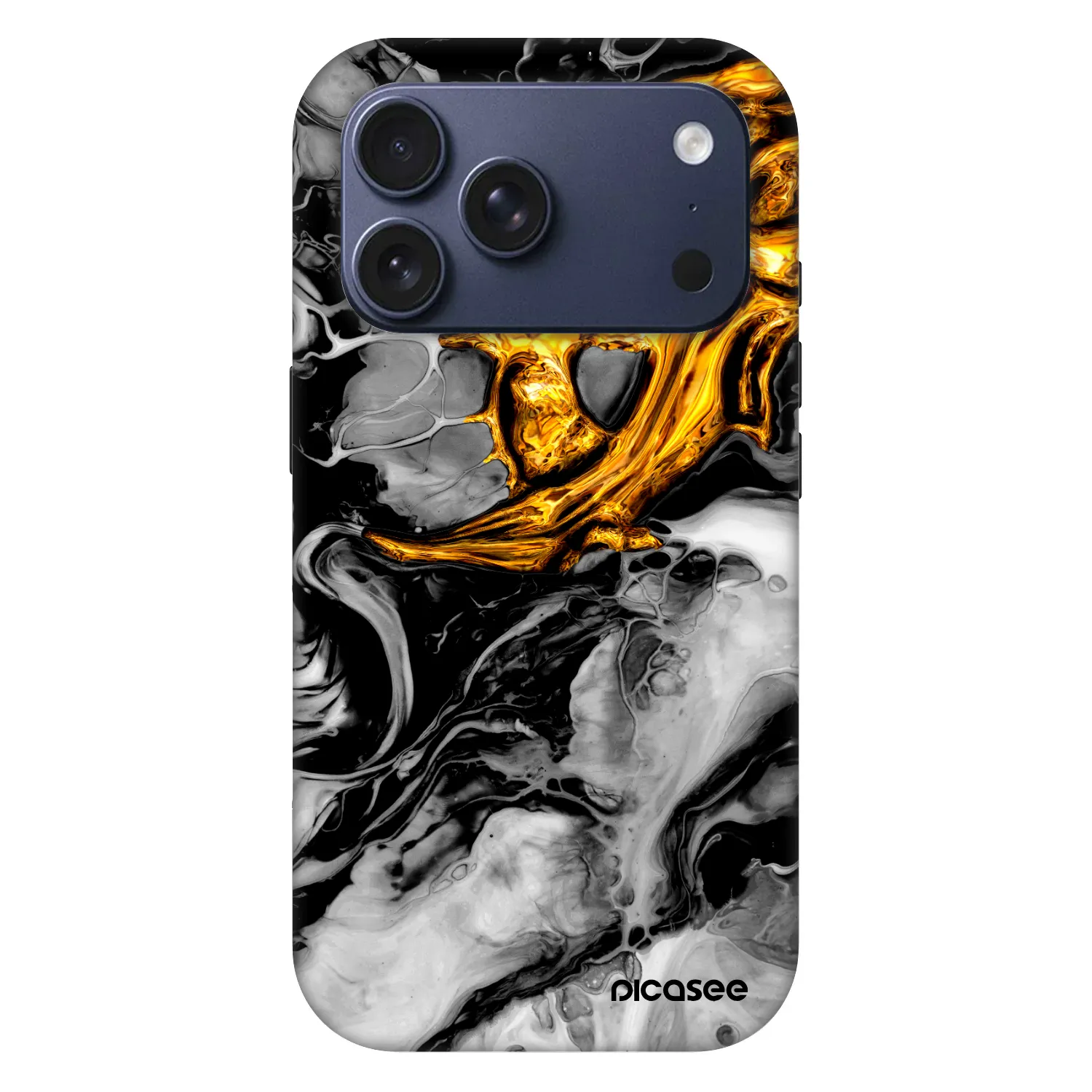 Picasee Fashion Case MagSafe pre Apple iPhone 18 Pro - Black Gold 2