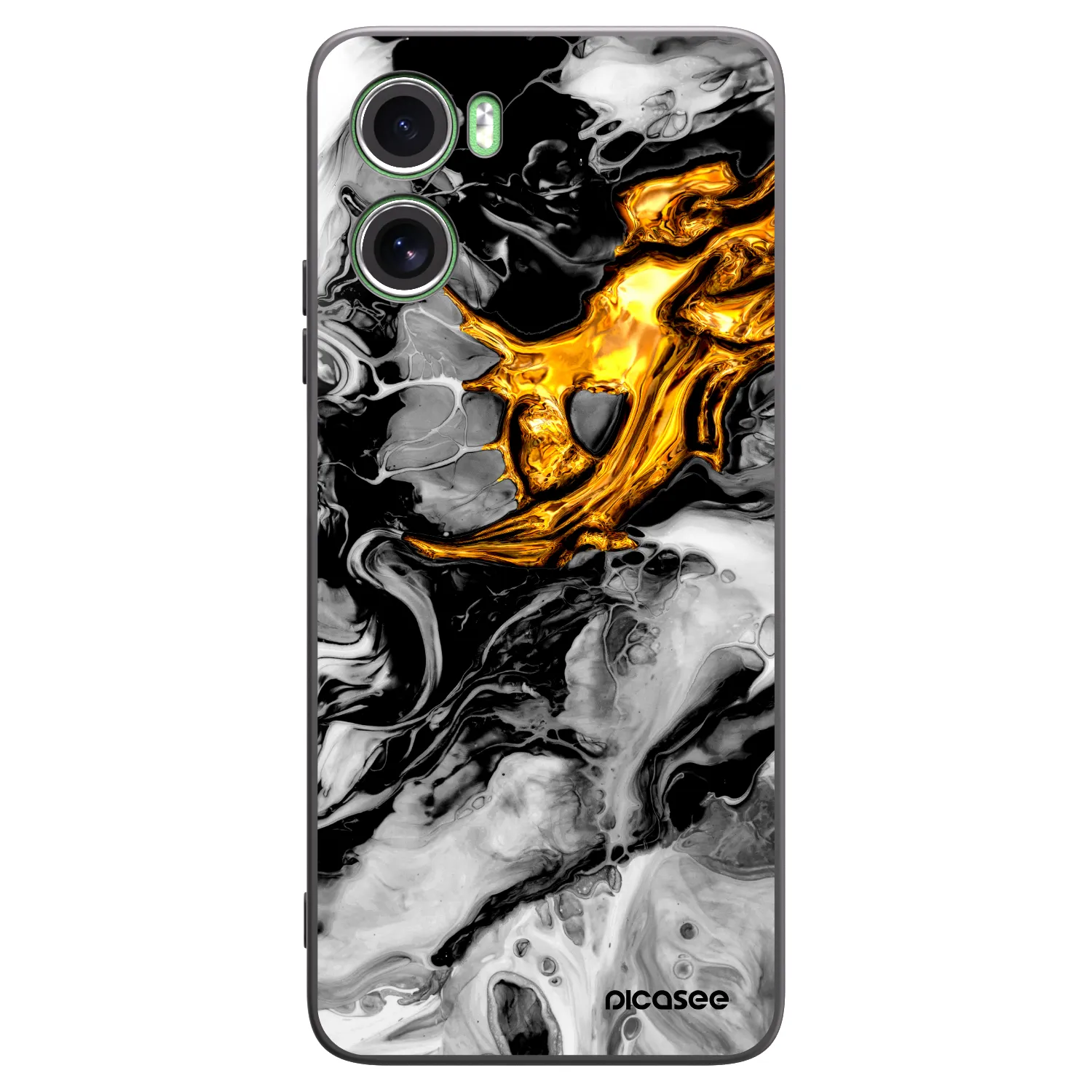 Picasee silikónový čierny obal pre Motorola Moto G06 - Black Gold 2