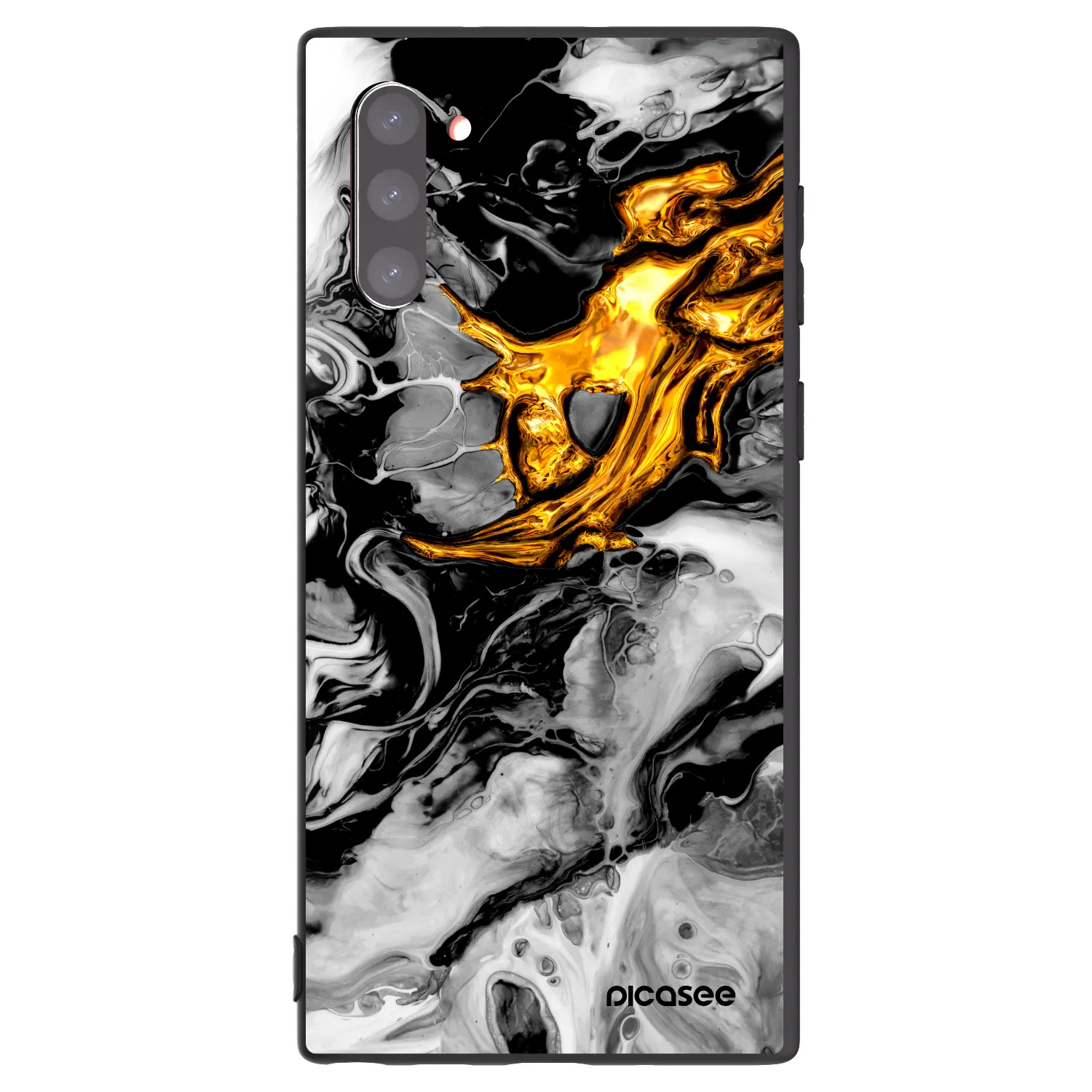 Picasee silikónový čierny obal pre Samsung Galaxy Note 10 N970F - Black Gold 2
