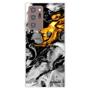 Picasee silikónový prehľadný obal pre Samsung Galaxy Note 20 Ultra - Black Gold 2