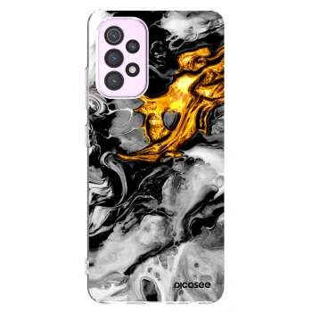 Picasee silikónový prehľadný obal pre Samsung Galaxy A32 5G A326B - Black Gold 2
