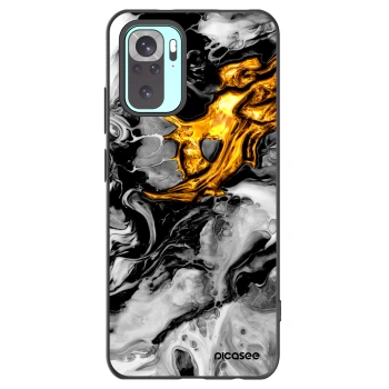 Picasee silikónový čierny obal pre Xiaomi Redmi Note 10 Pro - Black Gold 2