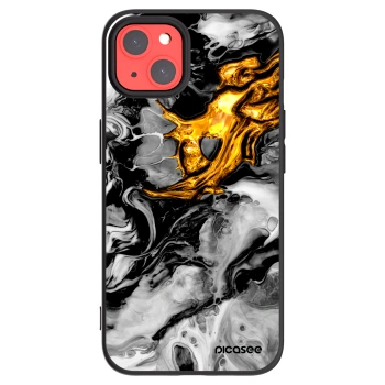 Picasee silikónový čierny obal pre Apple iPhone 13 - Black Gold 2
