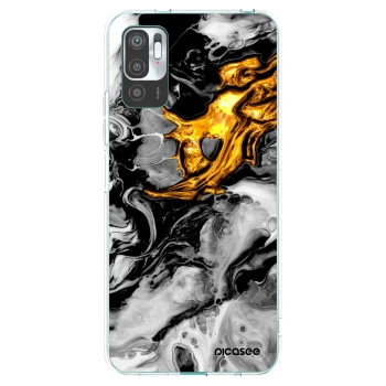 Picasee silikónový prehľadný obal pre Xiaomi Redmi Note 10 5G - Black Gold 2