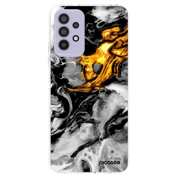 Picasee silikónový prehľadný obal pre Samsung Galaxy A32 4G SM-A325F - Black Gold 2
