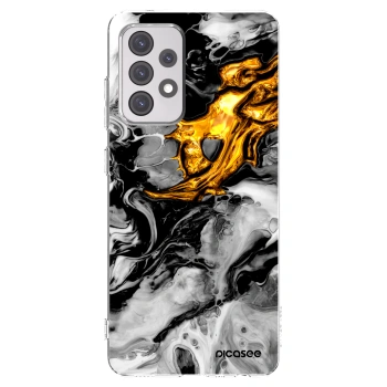 Picasee silikónový prehľadný obal pre Samsung Galaxy A52s 5G A528B - Black Gold 2