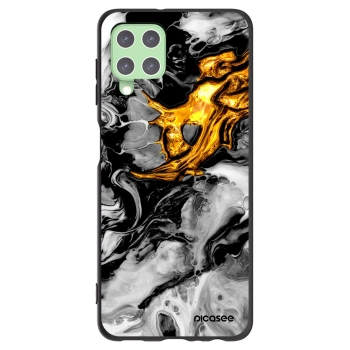 Picasee silikónový čierny obal pre Samsung Galaxy A22 A225F 4G - Black Gold 2