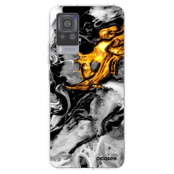 Picasee silikónový prehľadný obal pre Vivo X60 Pro 5G - Black Gold 2