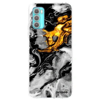 Picasee silikónový prehľadný obal pre Motorola Moto G60 - Black Gold 2