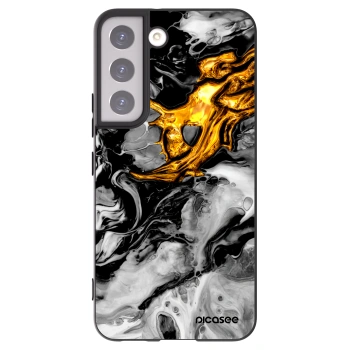 Picasee silikónový čierny obal pre Samsung Galaxy S22 5G - Black Gold 2