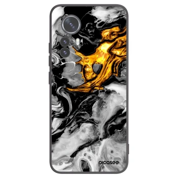 Picasee silikónový čierny obal pre Xiaomi 12 Pro - Black Gold 2
