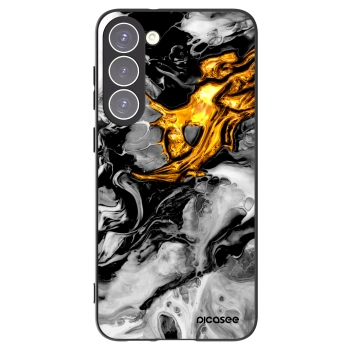 Picasee silikónový čierny obal pre Samsung Galaxy S23+ 5G - Black Gold 2