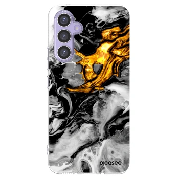 Picasee silikónový prehľadný obal pre Samsung Galaxy A54 5G A546B - Black Gold 2
