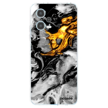 Picasee silikónový prehľadný obal pre Xiaomi Redmi Note 12 5G - Black Gold 2
