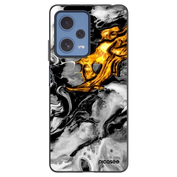 Picasee silikónový čierny obal pre Xiaomi Redmi Note 12 Pro 5G - Black Gold 2