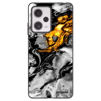 Picasee silikónový čierny obal pre Xiaomi Redmi Note 12 Pro+ 5G - Black Gold 2