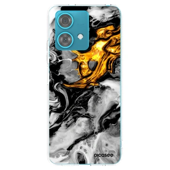 Picasee silikónový prehľadný obal pre Motorola Edge 40 Neo - Black Gold 2