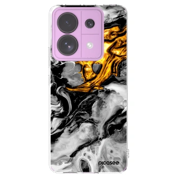 Picasee silikónový prehľadný obal pre Xiaomi Redmi Note 13 Pro 5G - Black Gold 2