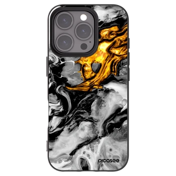 Picasee silikónový čierny obal pre Apple iPhone 16 Pro - Black Gold 2