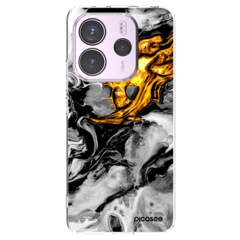 Picasee silikónový prehľadný obal pre Xiaomi Redmi Note 14 4G - Black Gold 2