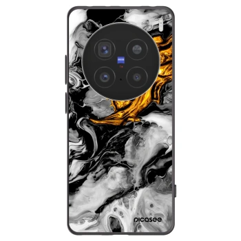 Picasee silikónový čierny obal pre Vivo X200 Pro - Black Gold 2